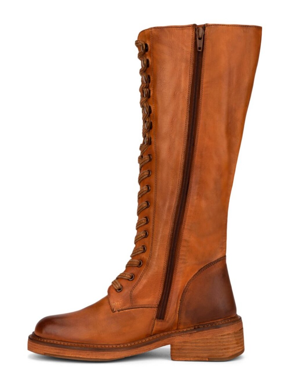 Vintage Foundry Co. Sz. 8 Tan Leather Sadelle Lace Up Boots - Picture 3 of 16